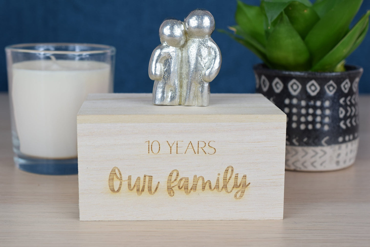 10 Years Our Little Hugging Family 100% Pure Tin Gifts | Hugging Family 10th Anniversary Gift - Choose Your Own Family Combination