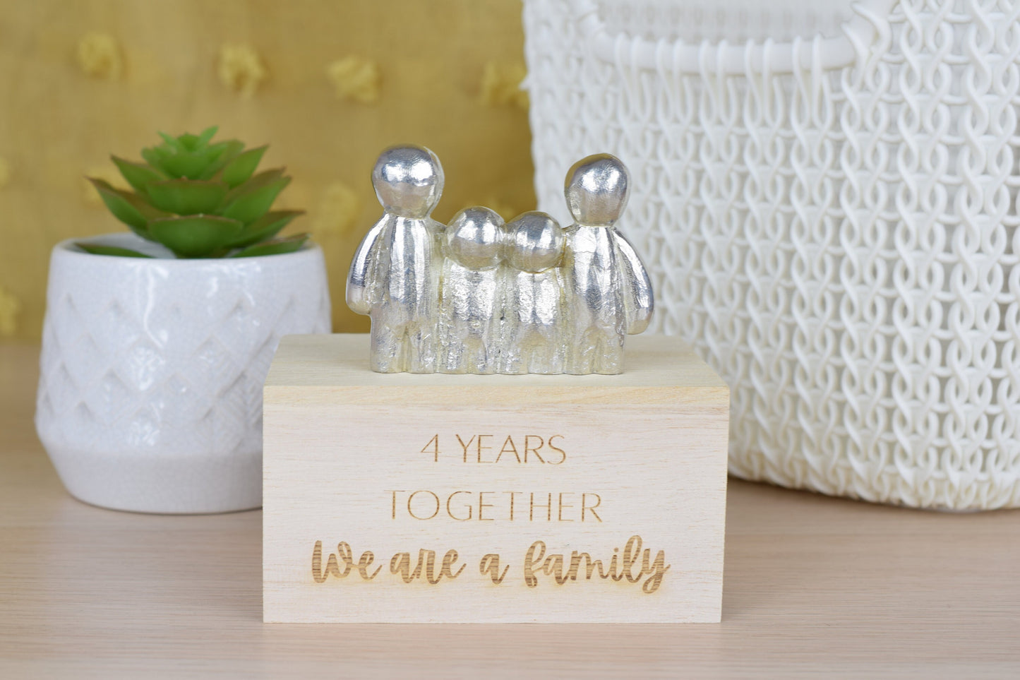 4 Years Together We Are A Family | 4th Anniversary Gift - Choose Your Own Family Combination | Part of the We Made a Family Range