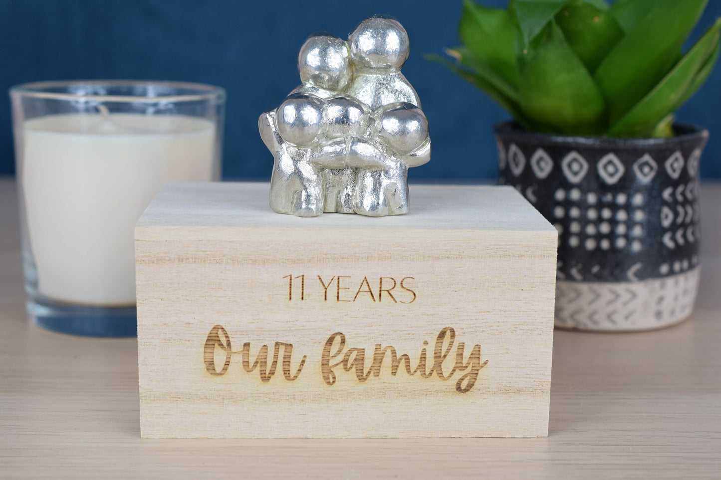 11 Years Our Little Hugging Family | 11th Anniversary Gift - Choose Your Own Family Combination | Part of the We Made a Family Range