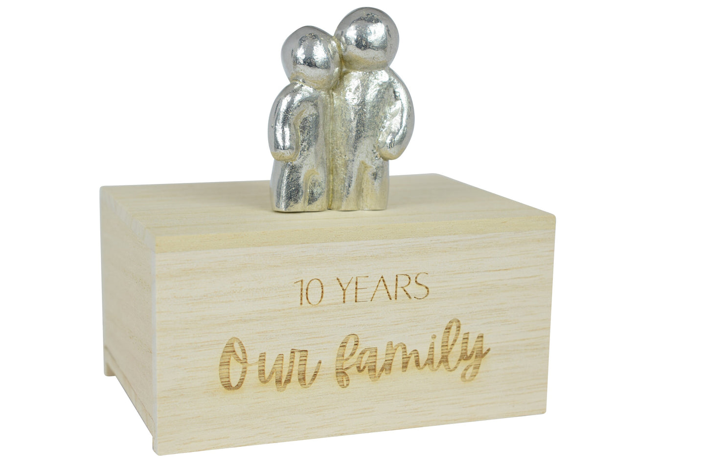 10 Years Our Little Hugging Family 100% Pure Tin Gifts | Hugging Family 10th Anniversary Gift - Choose Your Own Family Combination