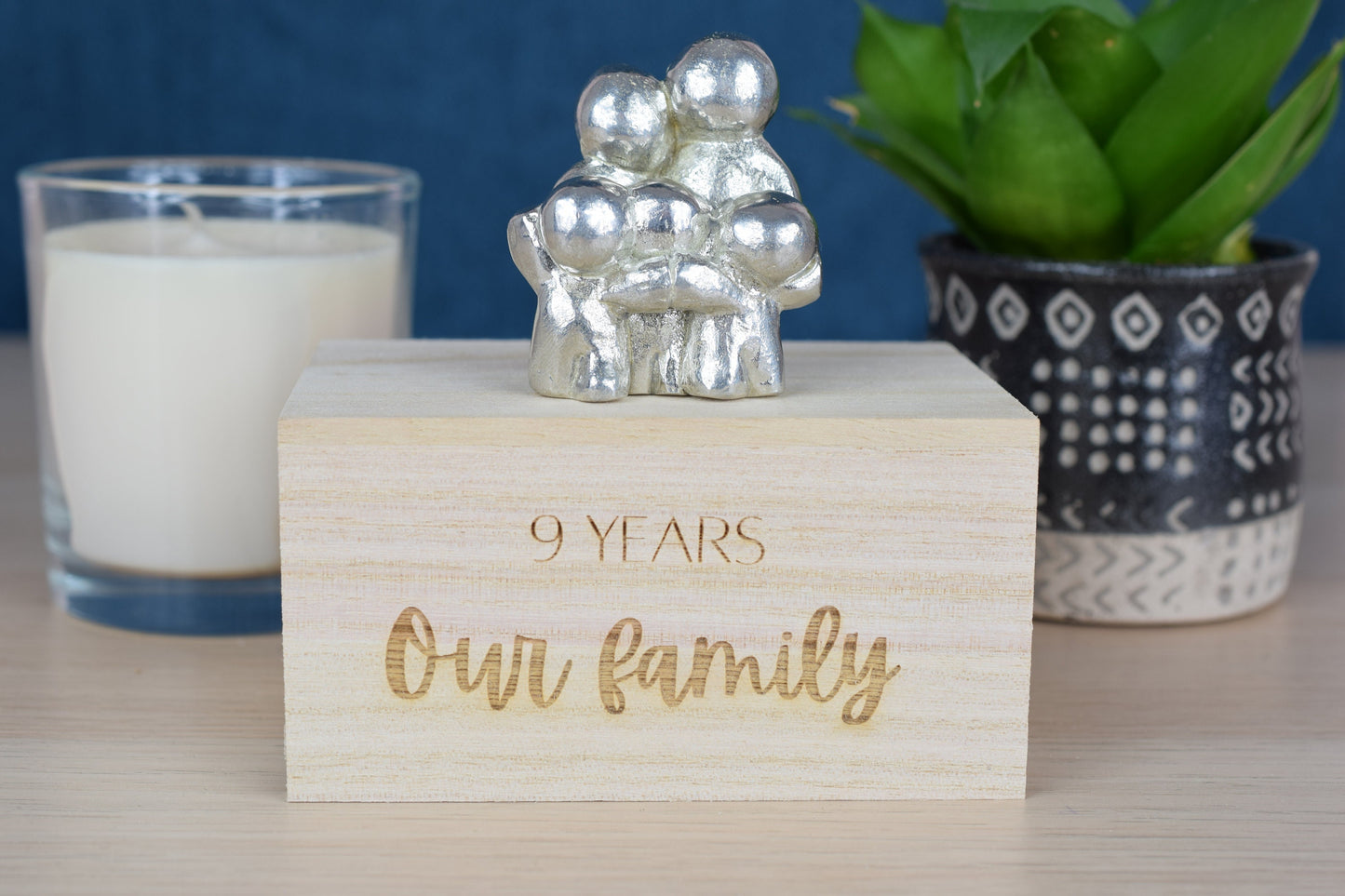 9 Years Our Little Hugging Family | 9th Anniversary Gift - Choose Your Own Family Combination | Part of the We Made a Family Range