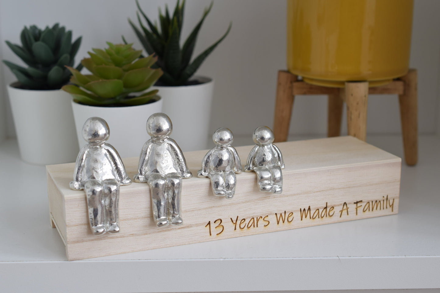 13 Years We Made a Family Sculpture Figurines - 13th Anniversary | Years 1 to 30 Available | Wooden Box Size & Grain Will Vary