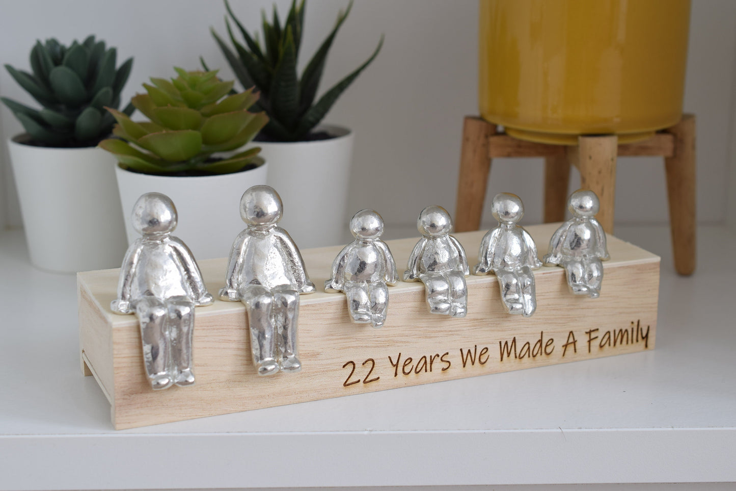 22 Years We Made a Family Sculpture Figurines - 22nd Anniversary | Years 1 to 30 Available | Wooden Box Size & Grain Will Vary