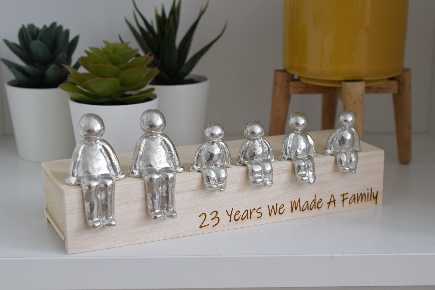 23 Years We Made a Family Sculpture Figurines - 23rd Anniversary | Years 1 to 30 Available | Wooden Box Size & Grain Will Vary
