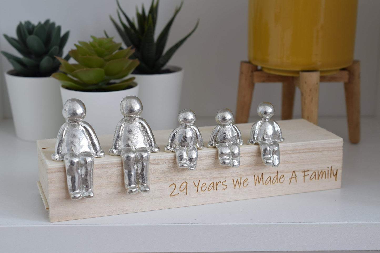 29 Years We Made a Family Sculpture Figurines - 29th Anniversary | Years 1 to 30 Available | Wooden Box Size & Grain Will Vary