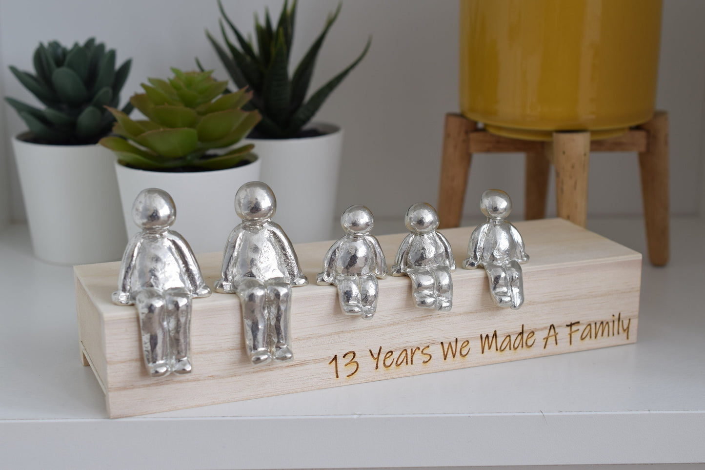 13 Years We Made a Family Sculpture Figurines - 13th Anniversary | Years 1 to 30 Available | Wooden Box Size & Grain Will Vary