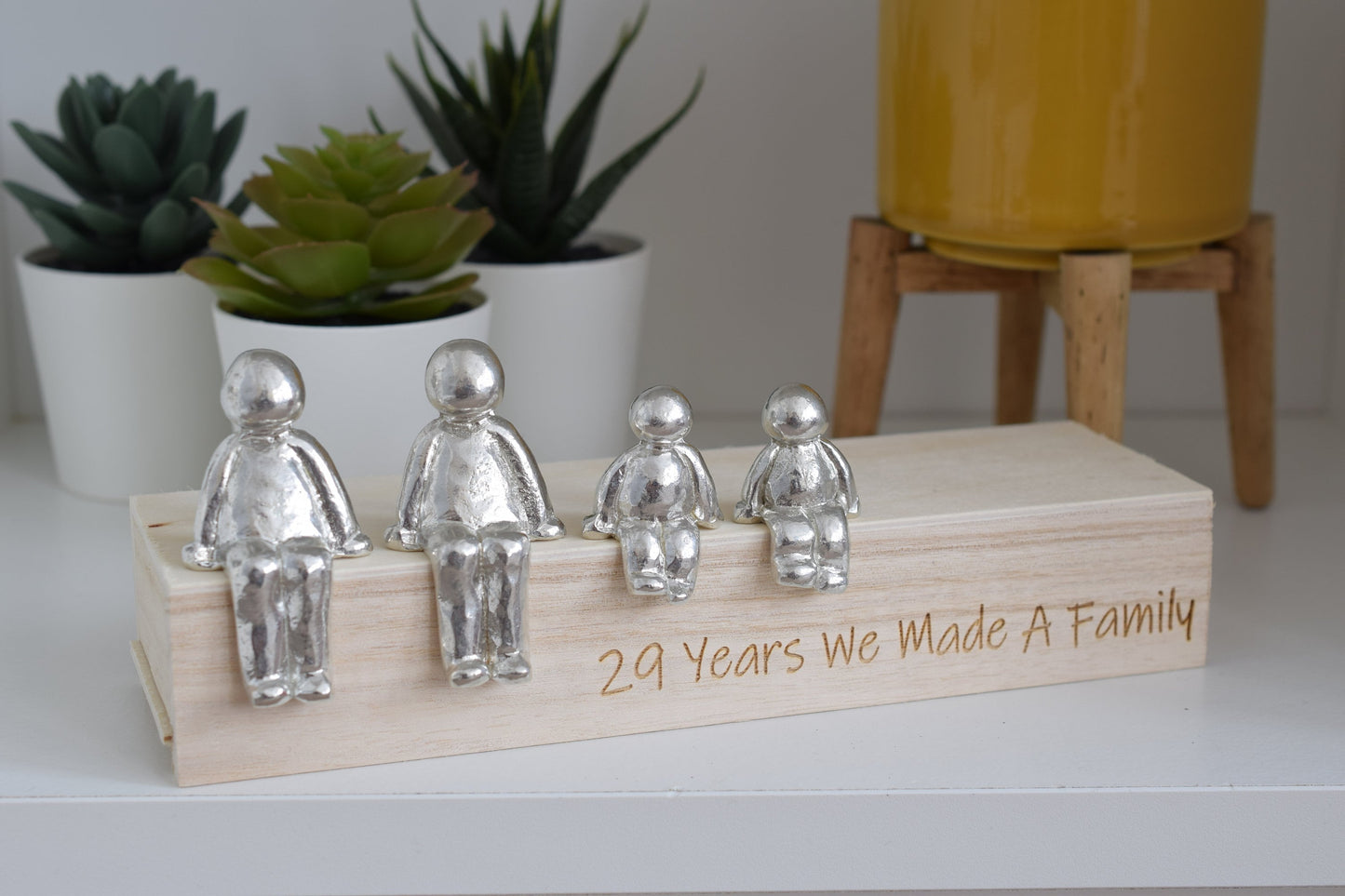 29 Years We Made a Family Sculpture Figurines - 29th Anniversary | Years 1 to 30 Available | Wooden Box Size & Grain Will Vary