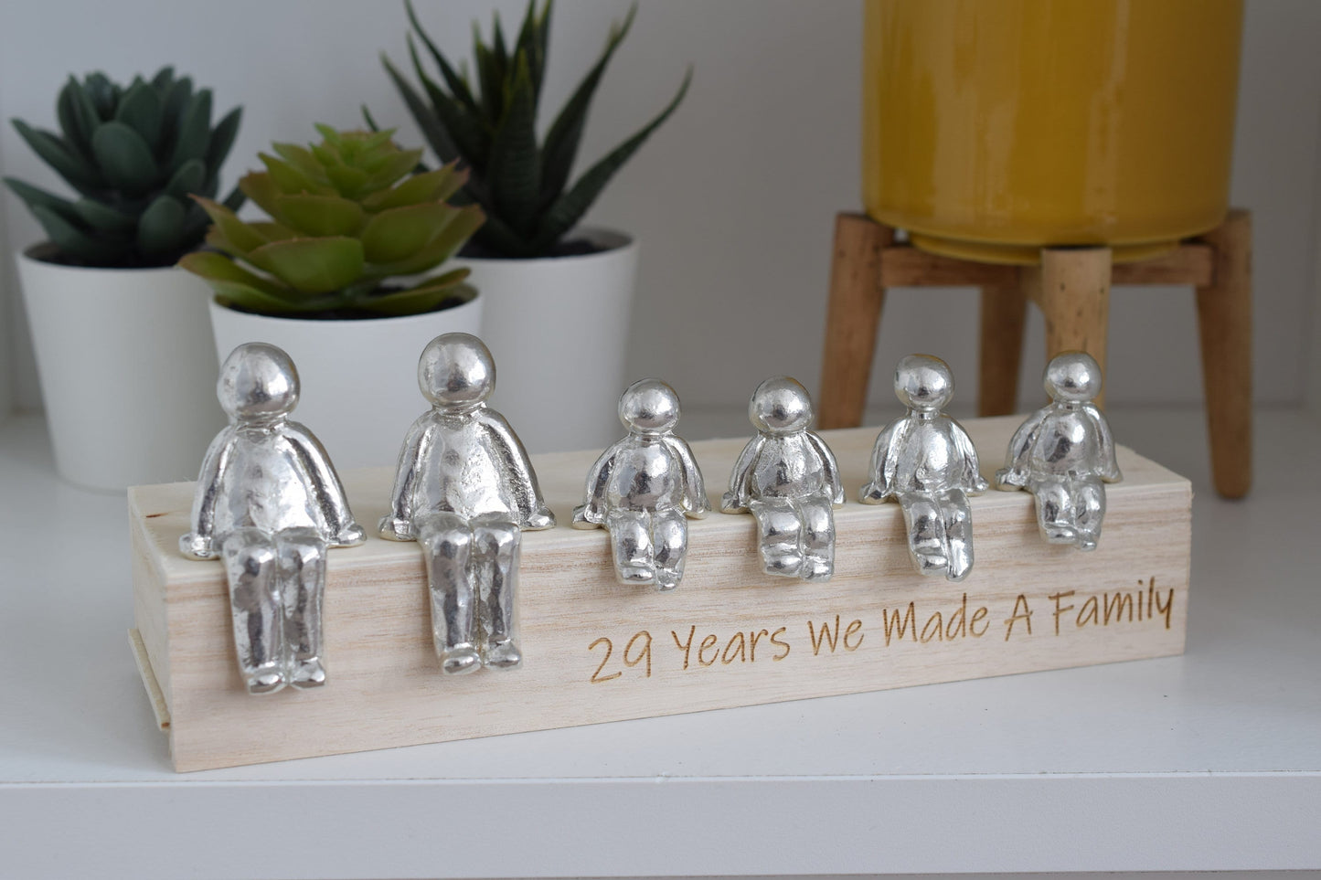 29 Years We Made a Family Sculpture Figurines - 29th Anniversary | Years 1 to 30 Available | Wooden Box Size & Grain Will Vary
