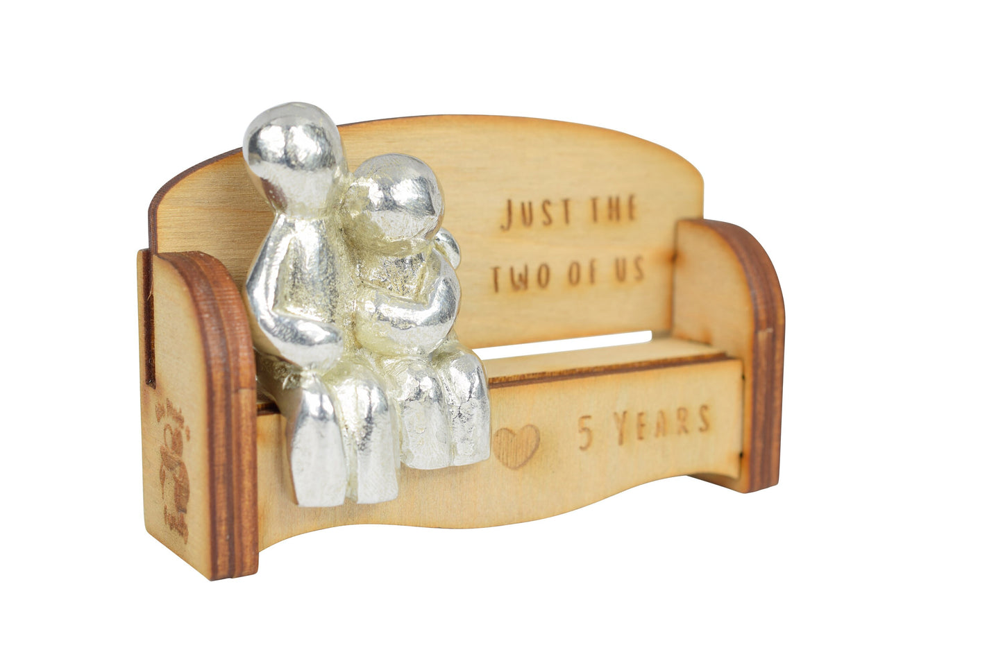 Just the two of us - 5 Years | Cuddling Couple on the Sofa | I Love You Gift | Wooden Sofa Bench | Part of the We Made a Family Range