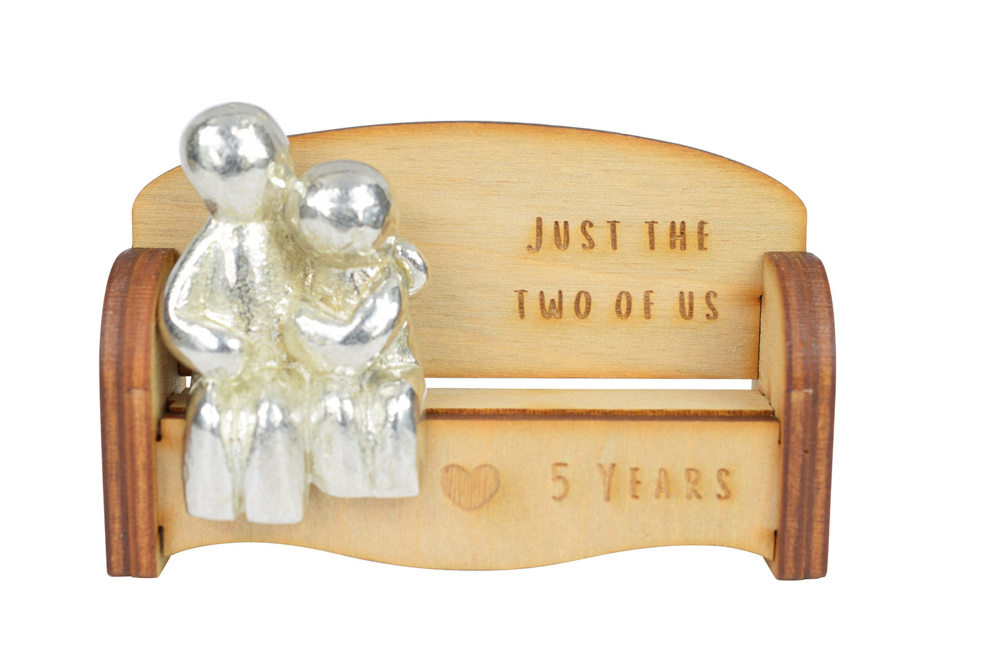 Just the two of us - 5 Years | Cuddling Couple on the Sofa | I Love You Gift | Wooden Sofa Bench | Part of the We Made a Family Range