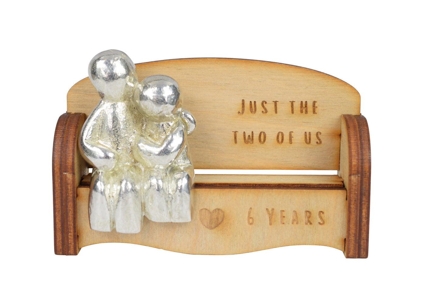 Just the two of us - 6 Years | Cuddling Couple on the Sofa | I Love You Gift | Wooden Sofa Bench | Part of the We Made a Family Range