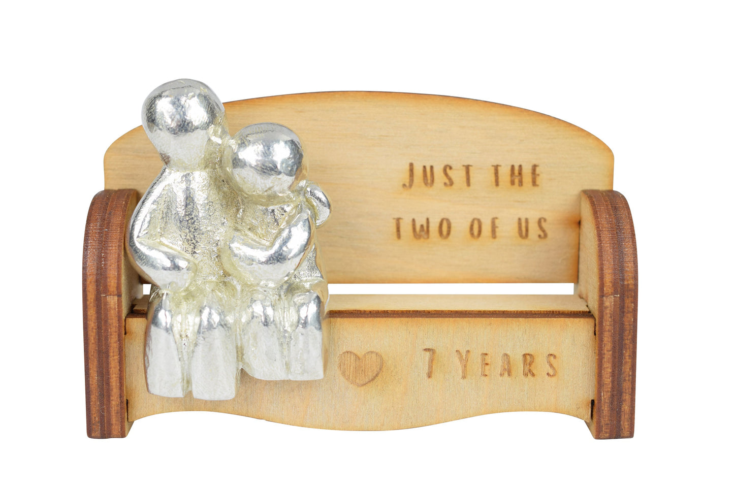 Just the two of us - 7 Years | Cuddling Couple on the Sofa | I Love You Gift | Wooden Sofa Bench | Part of the We Made a Family Range