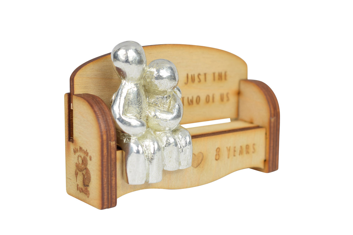 Just the two of us - 8 Years | Cuddling Couple on the Sofa | I Love You Gift | Wooden Sofa Bench | Part of the We Made a Family Range