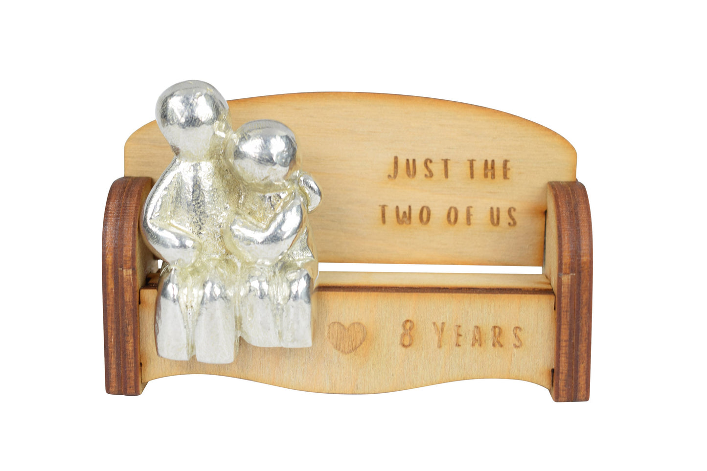Just the two of us - 8 Years | Cuddling Couple on the Sofa | I Love You Gift | Wooden Sofa Bench | Part of the We Made a Family Range