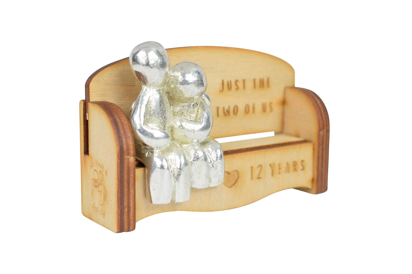 Just the two of us - 12 Years | Cuddling Couple on the Sofa | I Love You Gift | Wooden Sofa Bench | Part of the We Made a Family Range