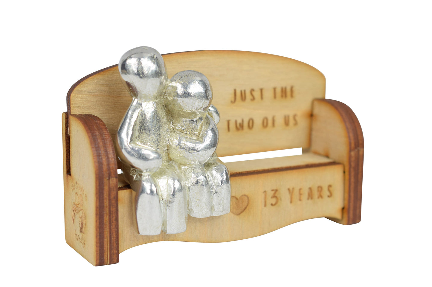 Just the two of us - 13 Years | Cuddling Couple on the Sofa | I Love You Gift | Wooden Sofa Bench | Part of the We Made a Family Range