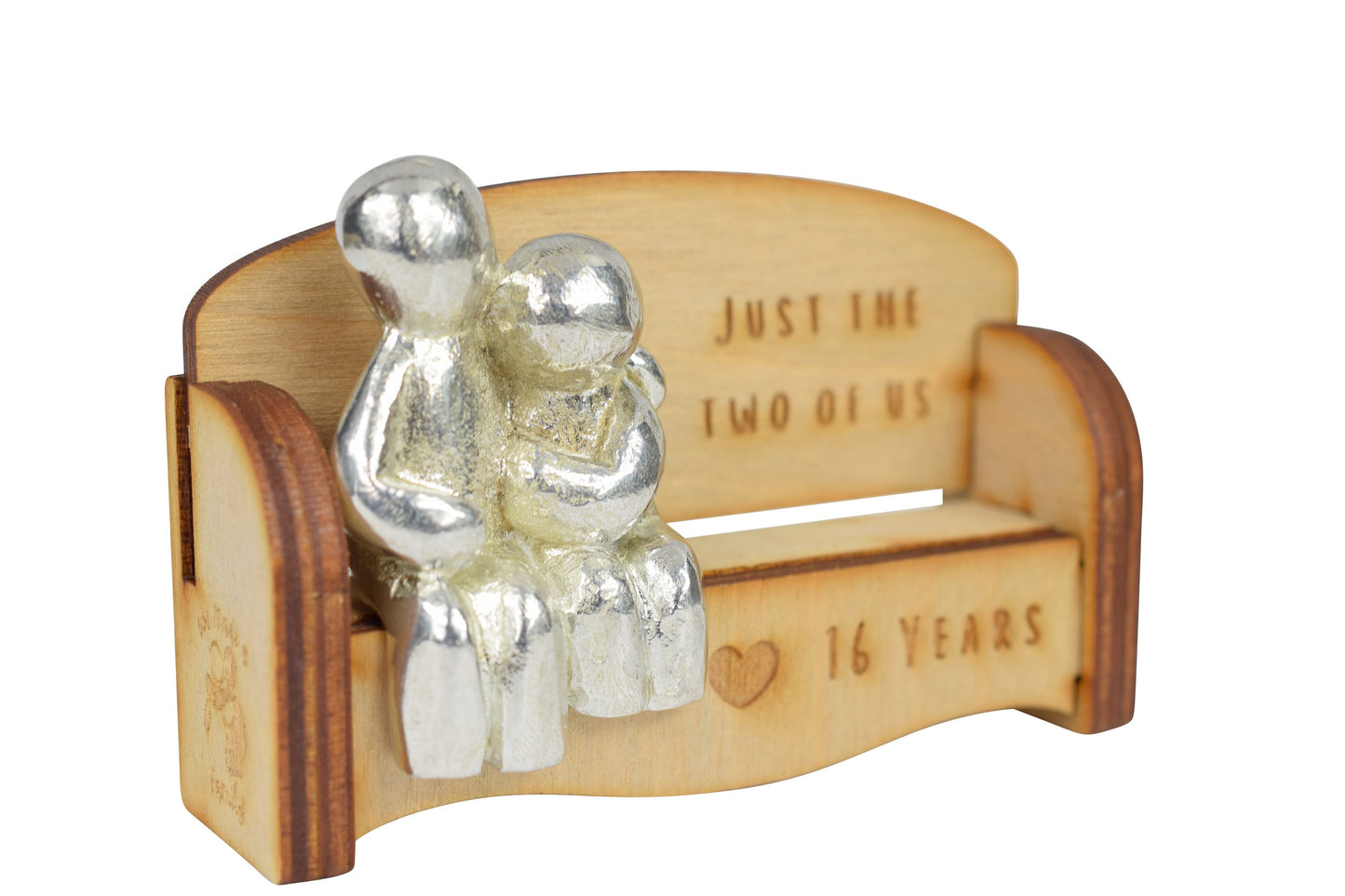Just the two of us - 16 Years | Cuddling Couple on the Sofa | I Love You Gift | Wooden Sofa Bench | Part of the We Made a Family Range