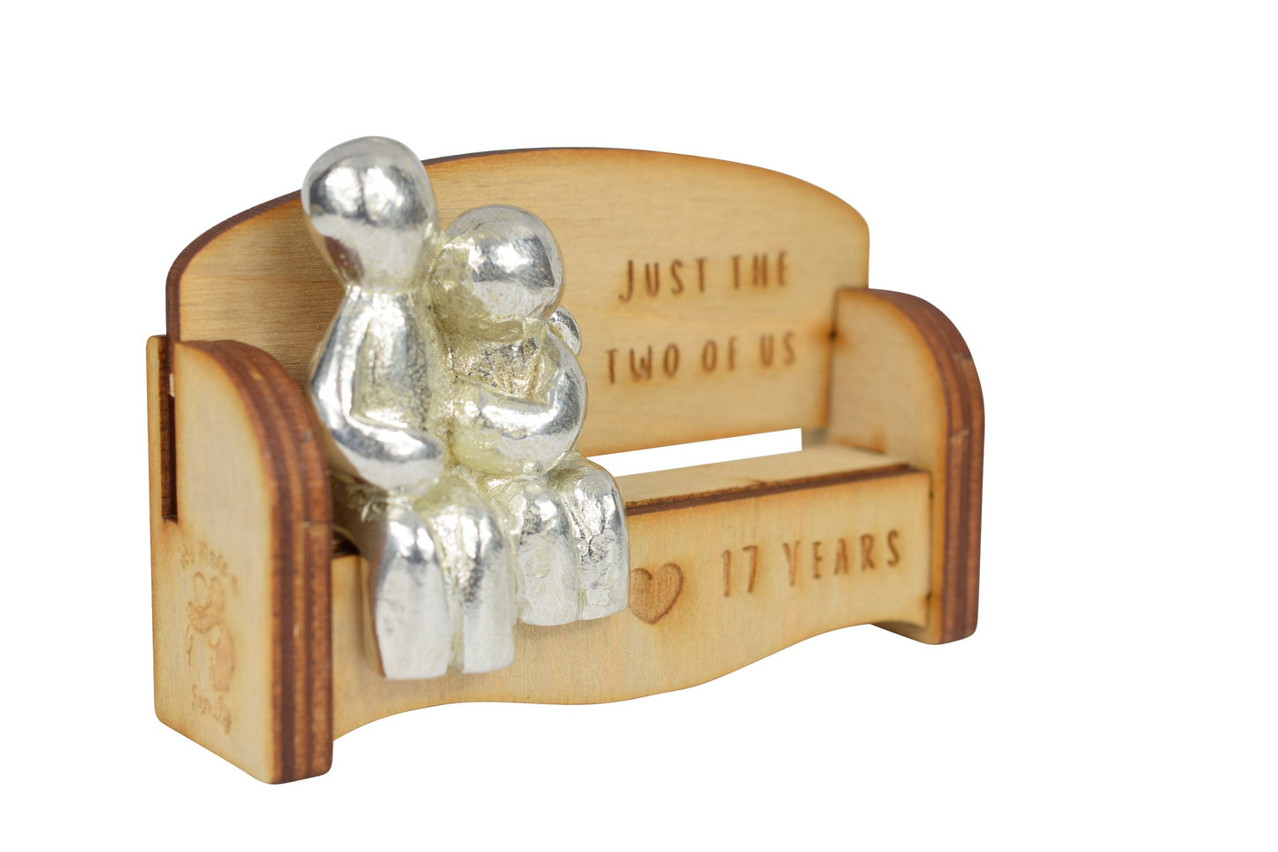 Just the two of us - 17 Years | Cuddling Couple on the Sofa | I Love You Gift | Wooden Sofa Bench | Part of the We Made a Family Range