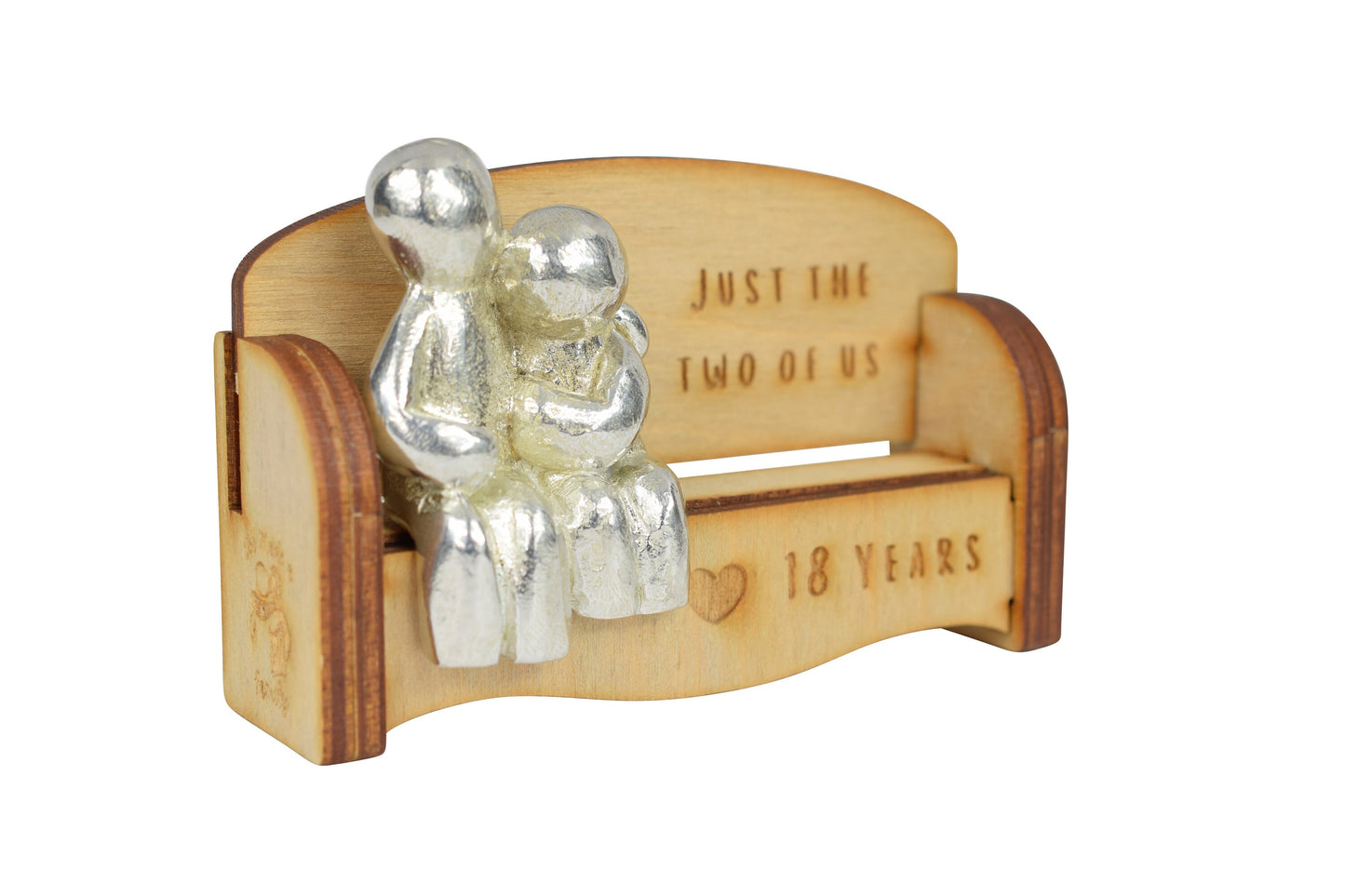 Just the two of us - 18 Years | Cuddling Couple on the Sofa | I Love You Gift | Wooden Sofa Bench | Part of the We Made a Family Range