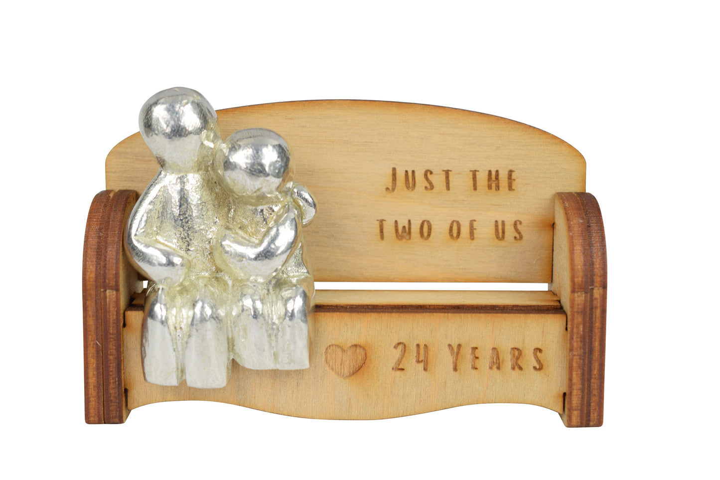 Just the two of us - 24 Years | Cuddling Couple on the Sofa | I Love You Gift | Wooden Sofa Bench | Part of the We Made a Family Range