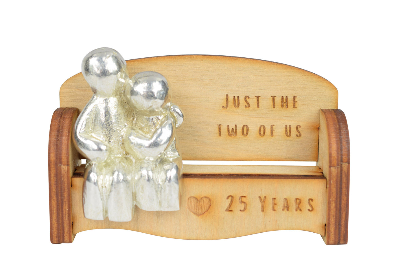 Just the two of us - 25 Years | Cuddling Couple on the Sofa | I Love You Gift | Wooden Sofa Bench | Part of the We Made a Family Range