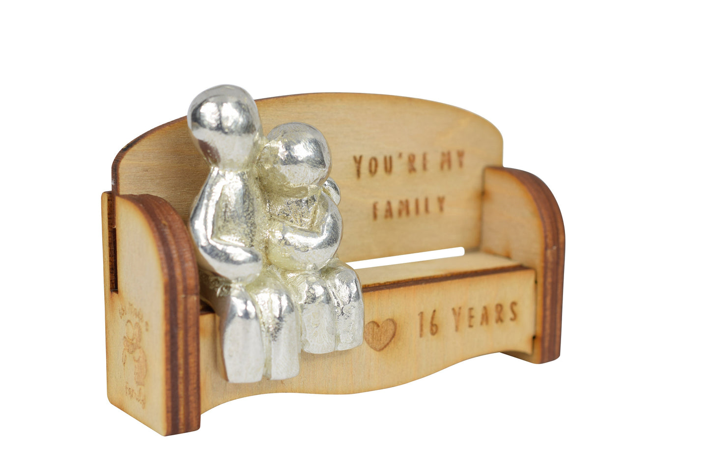 You're my family - 16 Years | Cuddling Couple on the Sofa | I Love You Gift | Wooden Sofa Bench | Part of the We Made a Family Range