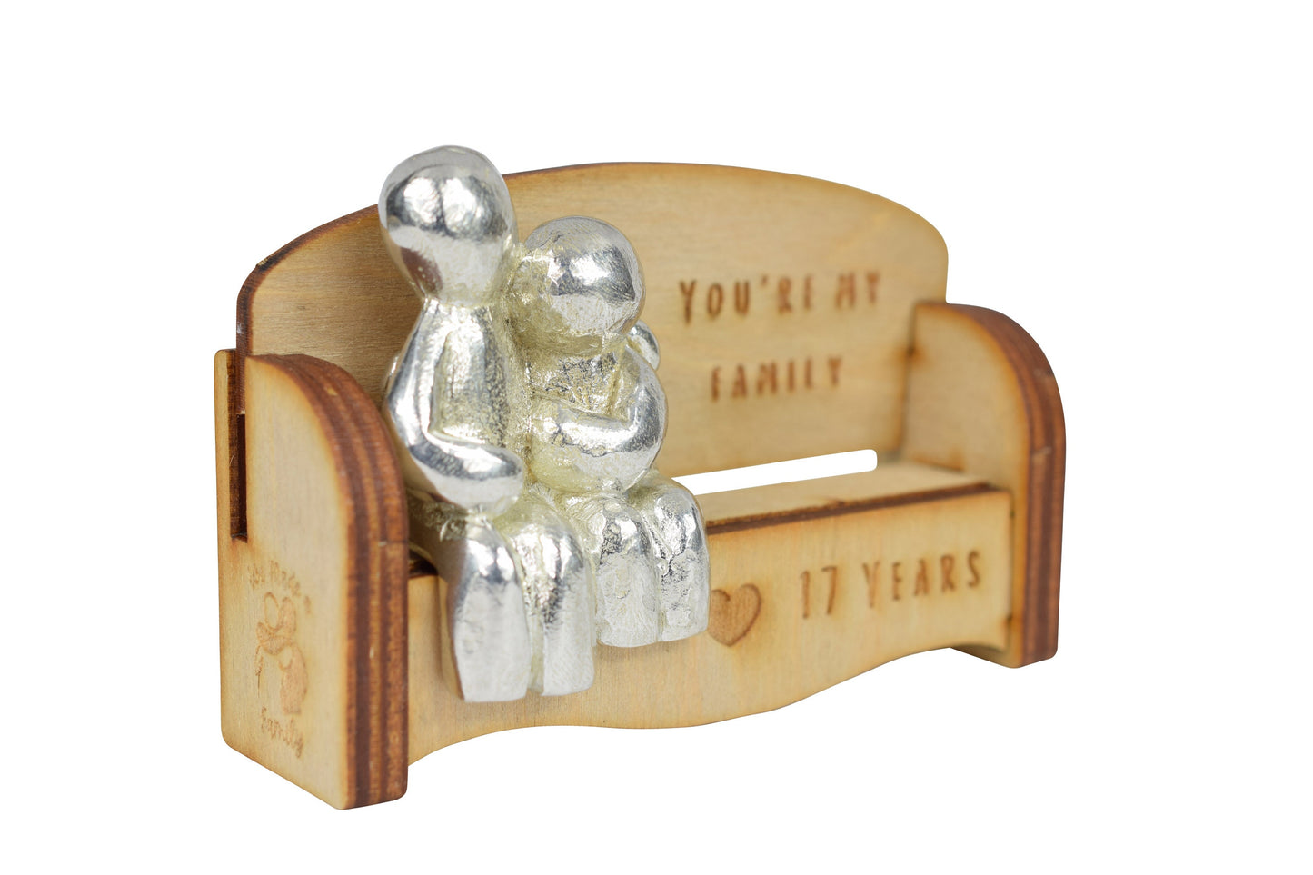 You're my family - 17 Years | Cuddling Couple on the Sofa | I Love You Gift | Wooden Sofa Bench | Part of the We Made a Family Range