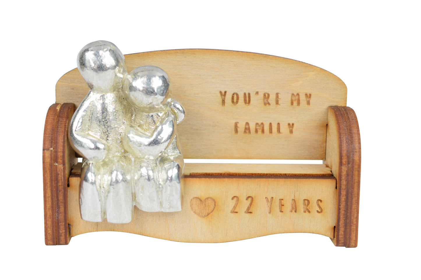 You're my family - 22 Years | Cuddling Couple on the Sofa | I Love You Gift | Wooden Sofa Bench | Part of the We Made a Family Range
