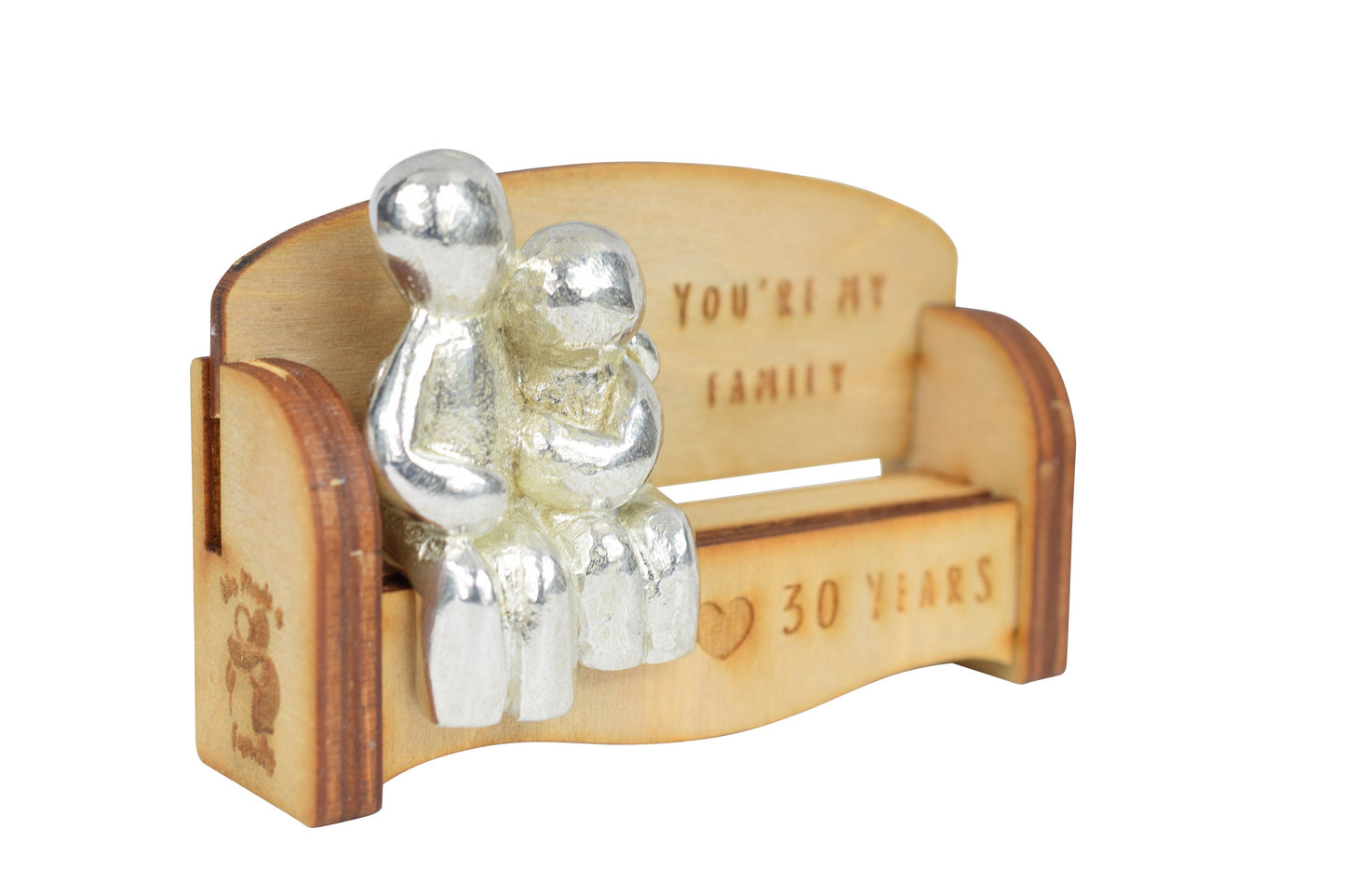 You're my family - 30 Years | Cuddling Couple on the Sofa | I Love You Gift | Wooden Sofa Bench | Part of the We Made a Family Range
