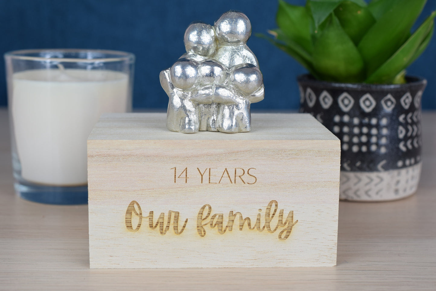 14 Years Our Little Hugging Family | 14th Anniversary Gift - Choose Your Own Family Combination | Part of the We Made a Family Range