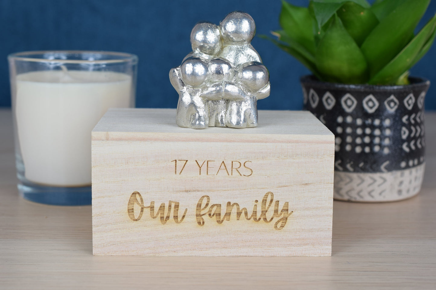 17 Years Our Little Hugging Family | 17th Anniversary Gift - Choose Your Own Family Combination | Part of the We Made a Family Range
