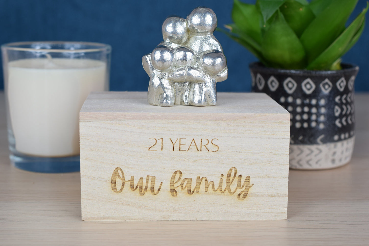 21 Years Our Little Hugging Family | 21st Anniversary Gift - Choose Your Own Family Combination | Part of the We Made a Family Range