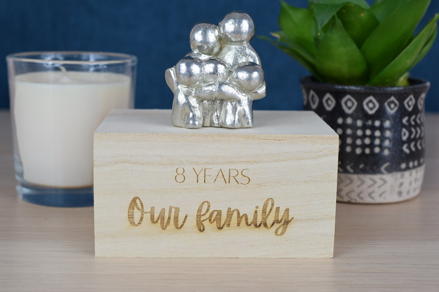 8 Years Our Little Hugging Family | 8th Anniversary Gift - Choose Your Own Family Combination | Part of the We Made a Family Range
