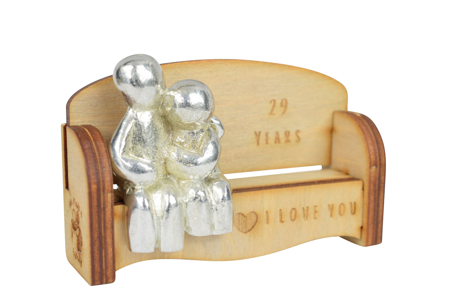 29 Years - Cuddling Couple on the Sofa | I Love You Gift | Wooden Sofa Bench | Part of the We Made a Family Range