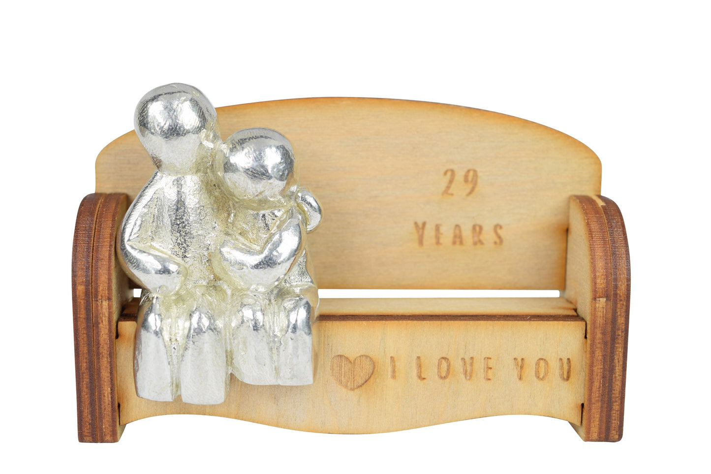 29 Years - Cuddling Couple on the Sofa | I Love You Gift | Wooden Sofa Bench | Part of the We Made a Family Range