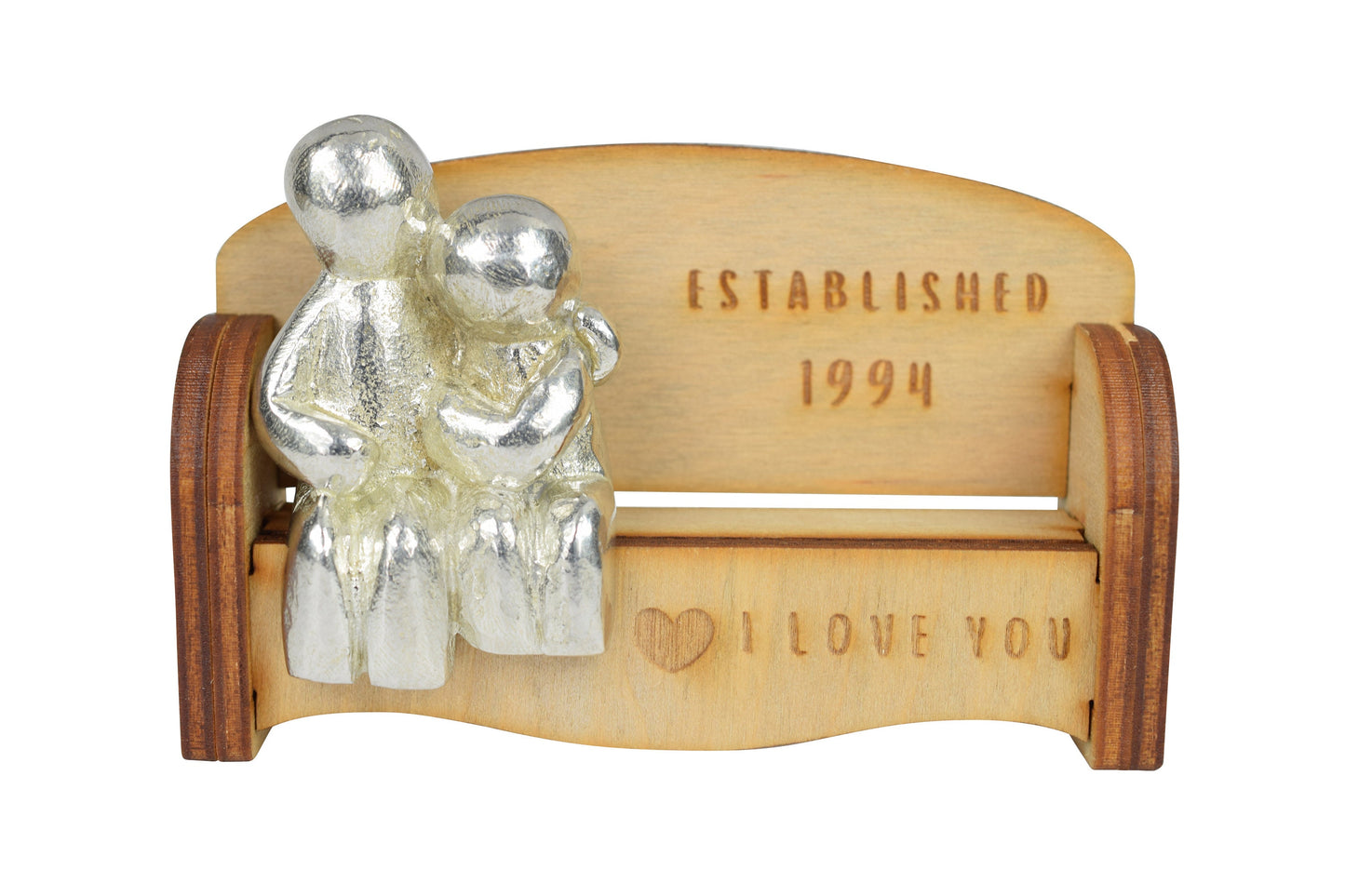 Established 1994 - Cuddling Couple on the Sofa | I Love You Gift | Wooden Sofa Bench | Part of the We Made a Family Range