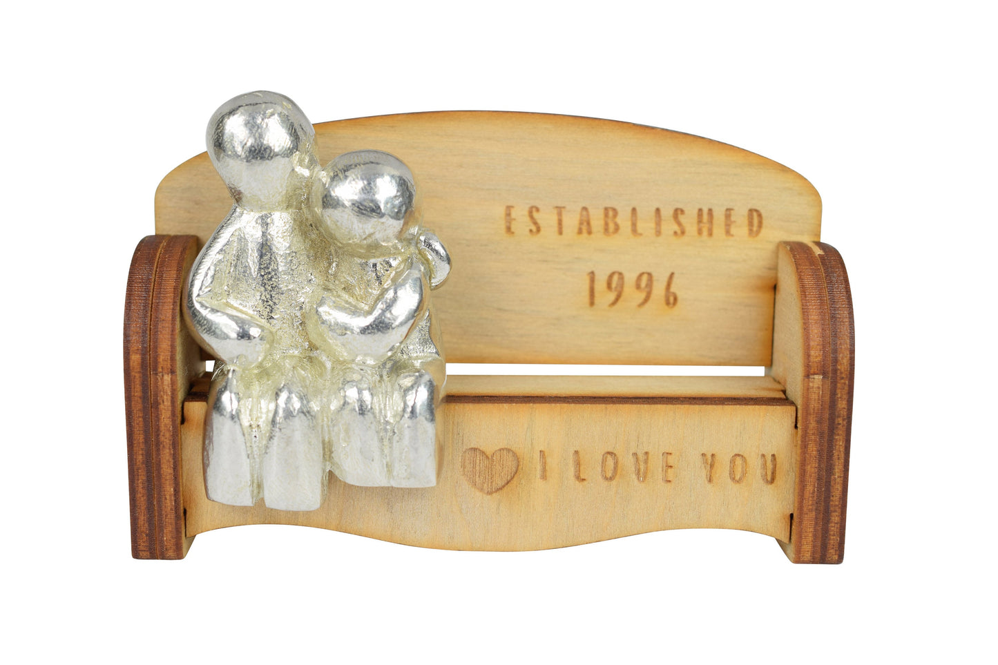 Established 1996 - Cuddling Couple on the Sofa | I Love You Gift | Wooden Sofa Bench | Part of the We Made a Family Range