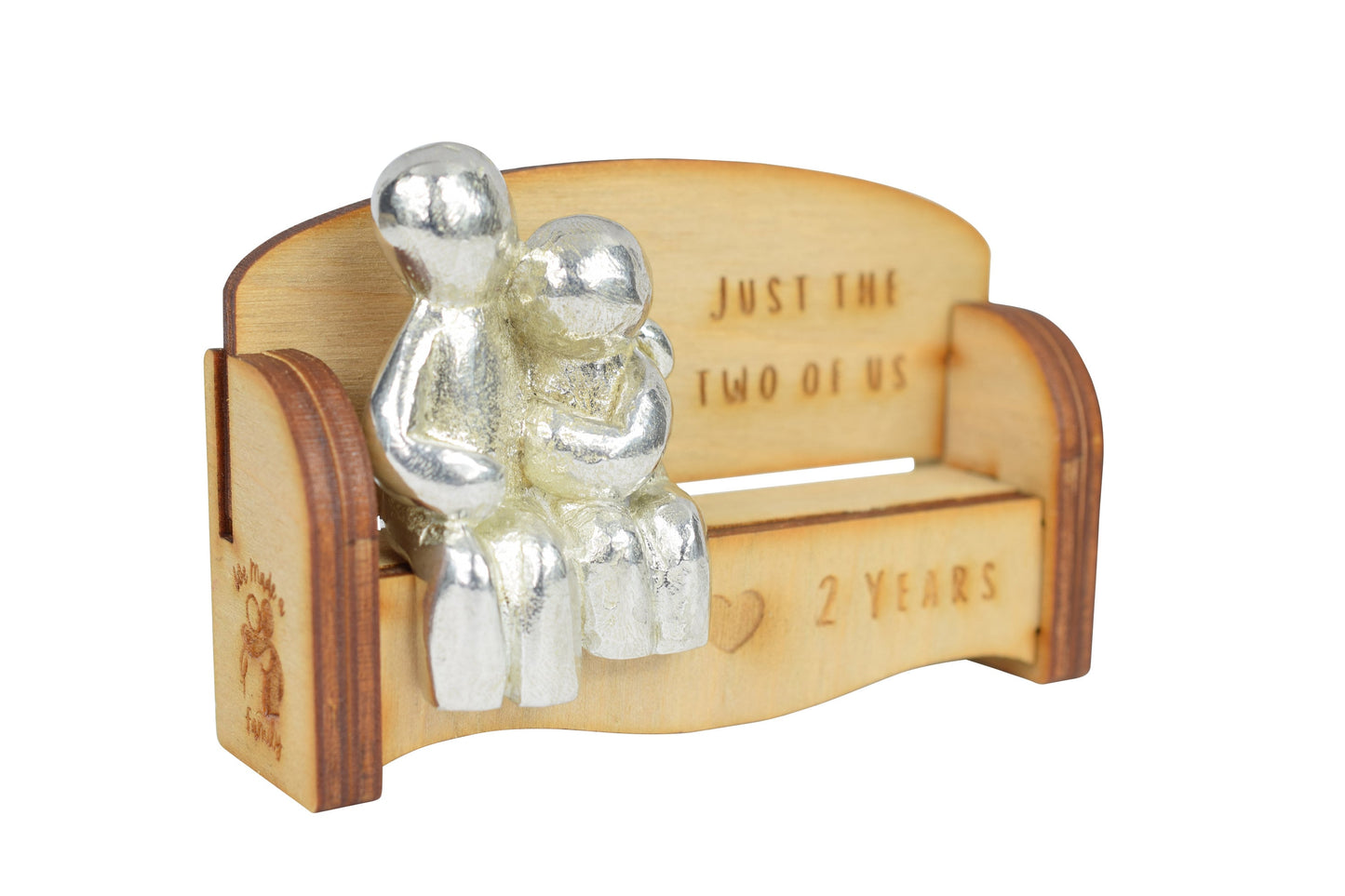 Just the two of us - 2 Years | Cuddling Couple on the Sofa | I Love You Gift | Wooden Sofa Bench | Part of the We Made a Family Range