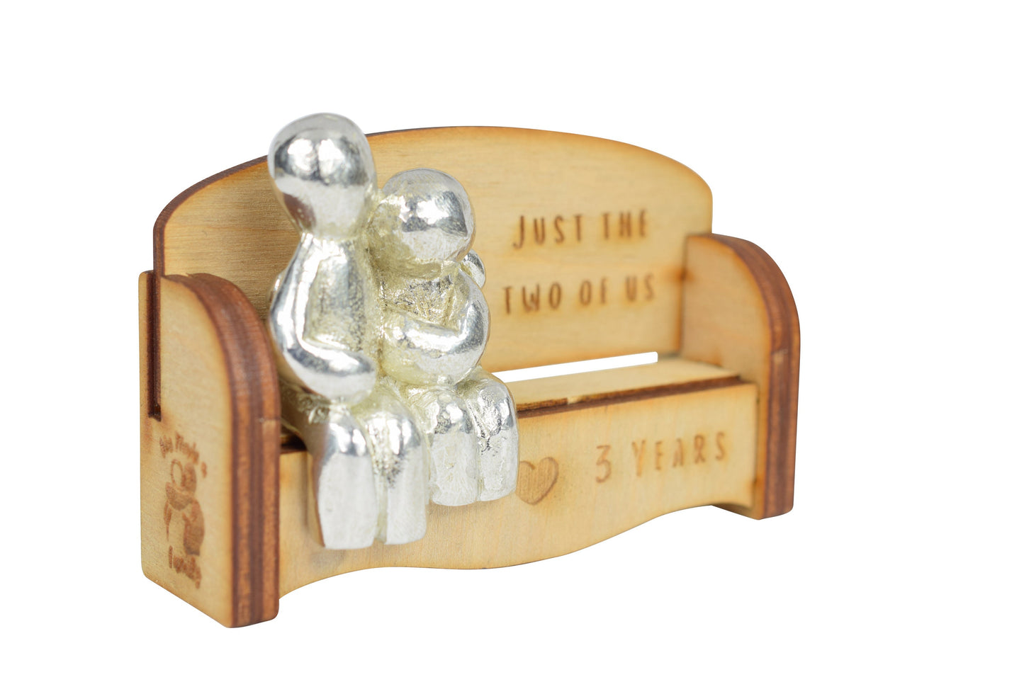 Just the two of us - 3 Years | Cuddling Couple on the Sofa | I Love You Gift | Wooden Sofa Bench | Part of the We Made a Family Range