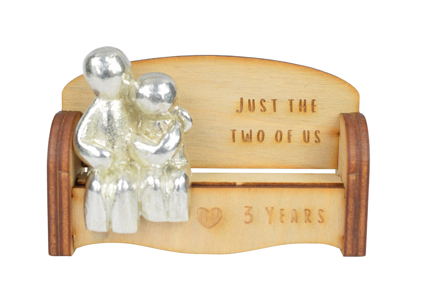 Just the two of us - 3 Years | Cuddling Couple on the Sofa | I Love You Gift | Wooden Sofa Bench | Part of the We Made a Family Range