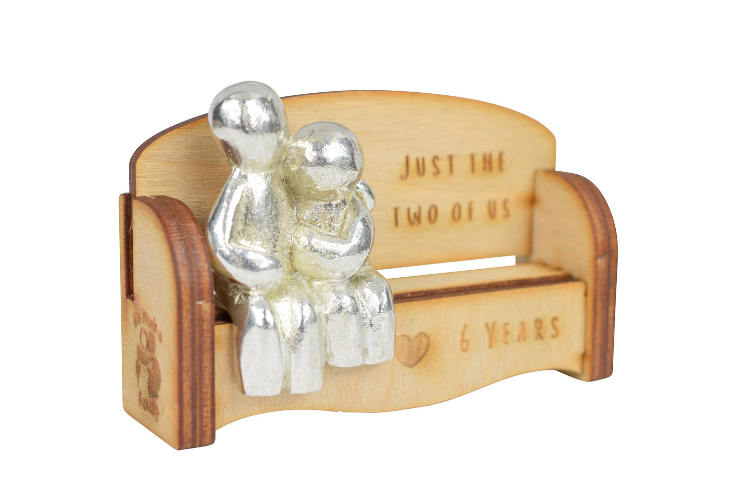 Just the two of us - 6 Years | Cuddling Couple on the Sofa | I Love You Gift | Wooden Sofa Bench | Part of the We Made a Family Range