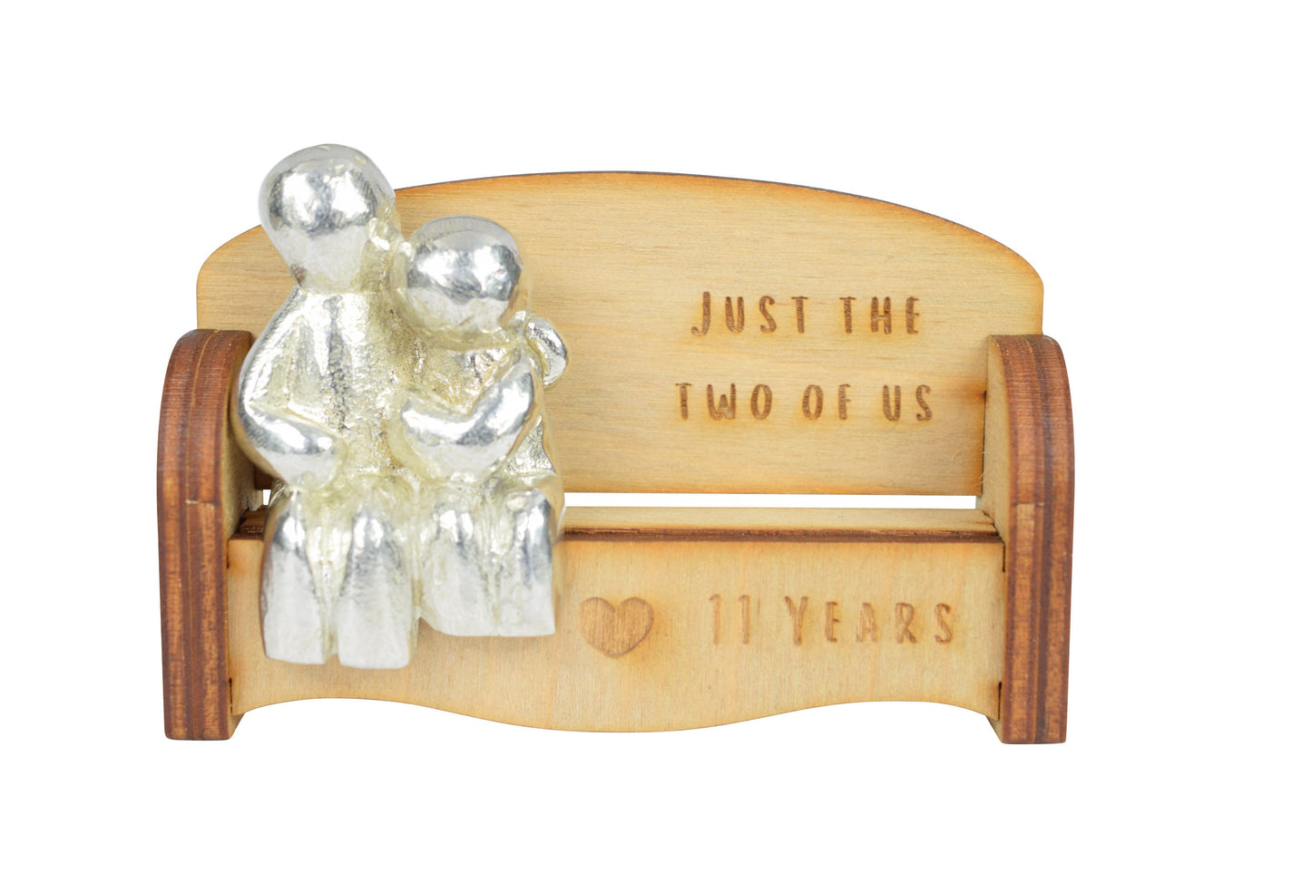 Just the two of us - 11 Years | Cuddling Couple on the Sofa | I Love You Gift | Wooden Sofa Bench | Part of the We Made a Family Range
