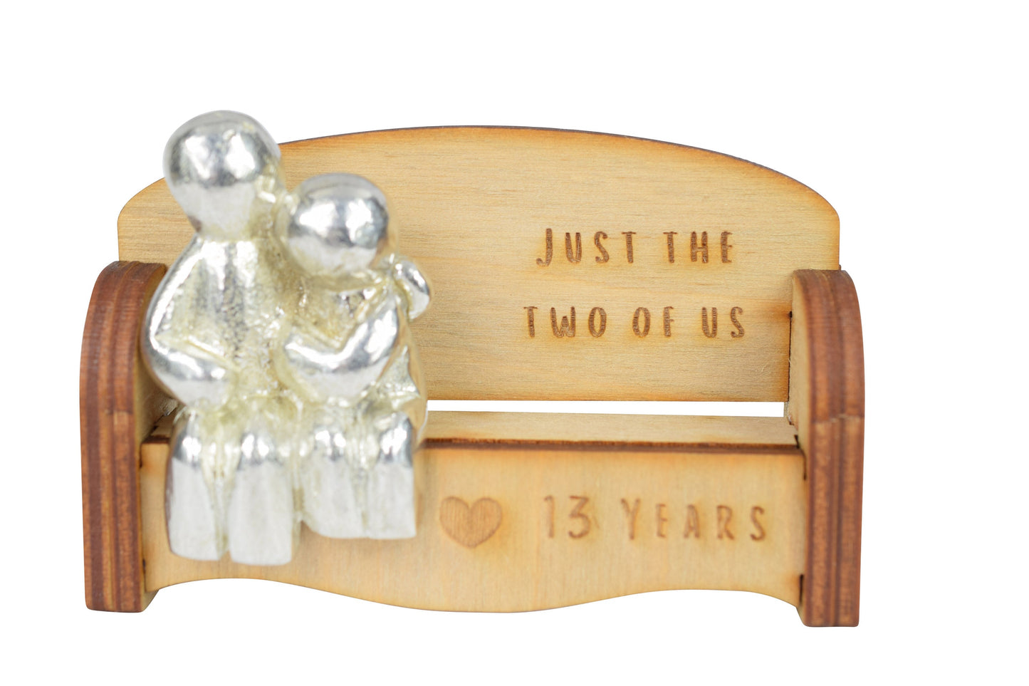 Just the two of us - 13 Years | Cuddling Couple on the Sofa | I Love You Gift | Wooden Sofa Bench | Part of the We Made a Family Range