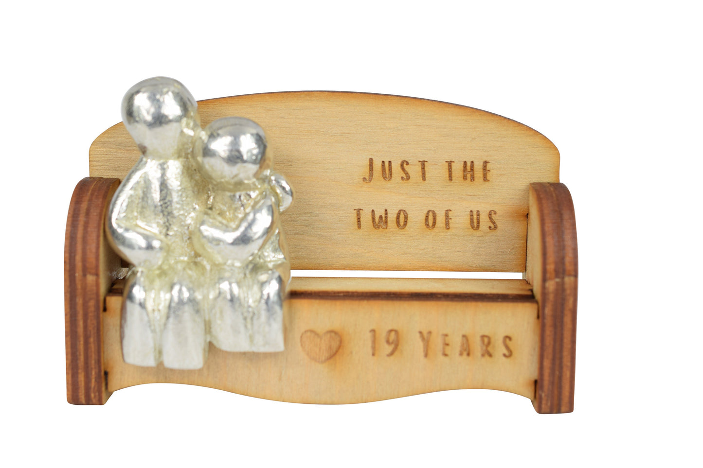 Just the two of us - 19 Years | Cuddling Couple on the Sofa | I Love You Gift | Wooden Sofa Bench | Part of the We Made a Family Range