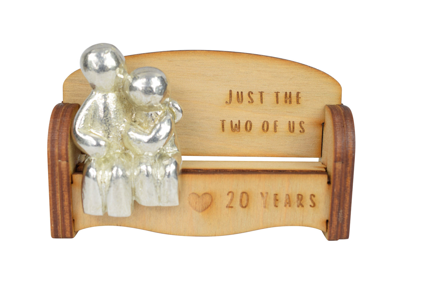 Just the two of us - 20 Years | Cuddling Couple on the Sofa | I Love You Gift | Wooden Sofa Bench | Part of the We Made a Family Range