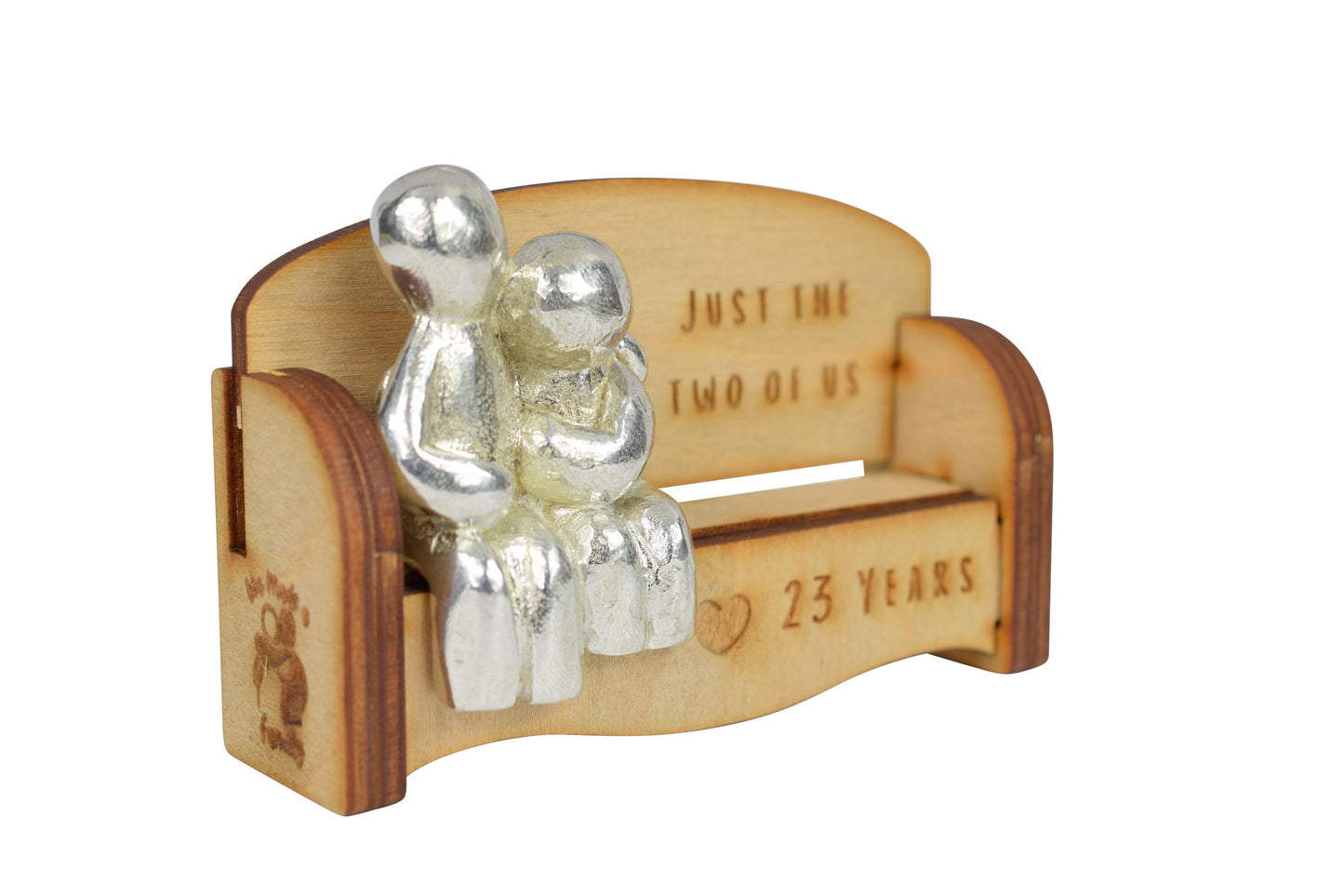 Just the two of us - 23 Years | Cuddling Couple on the Sofa | I Love You Gift | Wooden Sofa Bench | Part of the We Made a Family Range