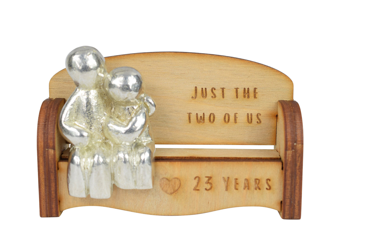 Just the two of us - 23 Years | Cuddling Couple on the Sofa | I Love You Gift | Wooden Sofa Bench | Part of the We Made a Family Range