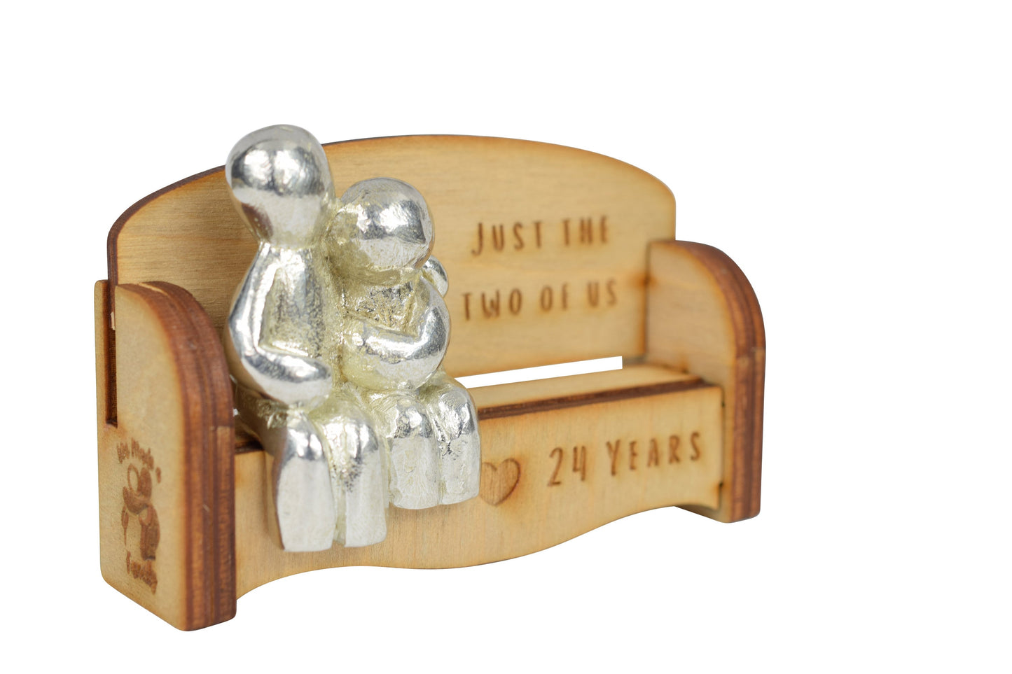 Just the two of us - 24 Years | Cuddling Couple on the Sofa | I Love You Gift | Wooden Sofa Bench | Part of the We Made a Family Range