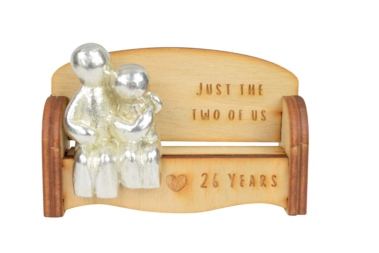 Just the two of us - 26 Years | Cuddling Couple on the Sofa | I Love You Gift | Wooden Sofa Bench | Part of the We Made a Family Range