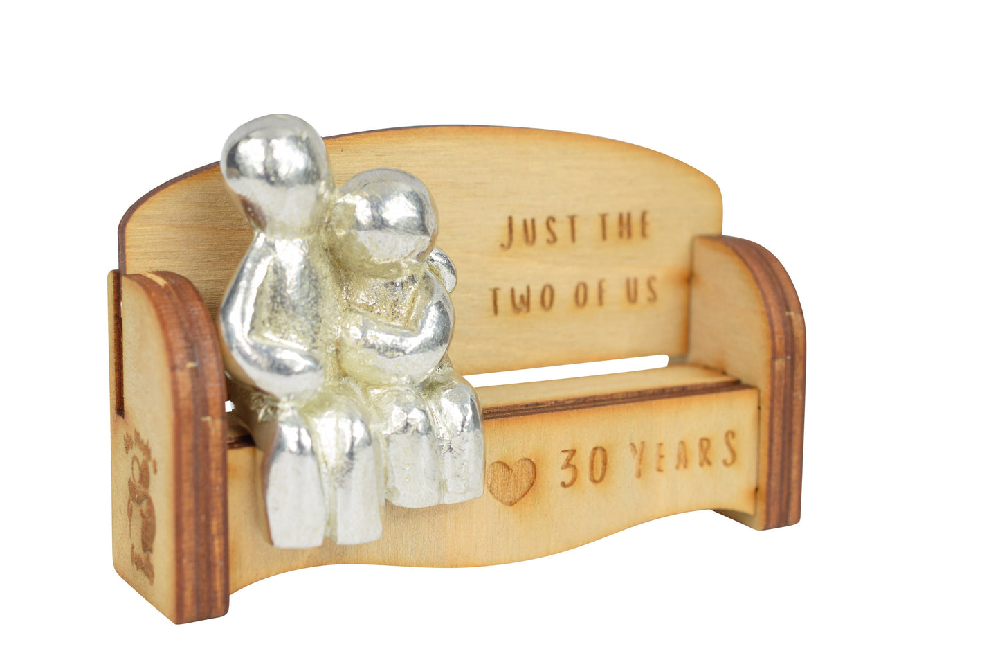 Just the two of us - 30 Years | Cuddling Couple on the Sofa | I Love You Gift | Wooden Sofa Bench | Part of the We Made a Family Range